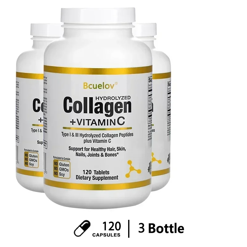 Kolagen(Collagen)Hidrolizovani 1&3 peptidi sa vit.C; 2 komada + 1 gratis (velika akcija sa uštedom)...Bculeov-USA