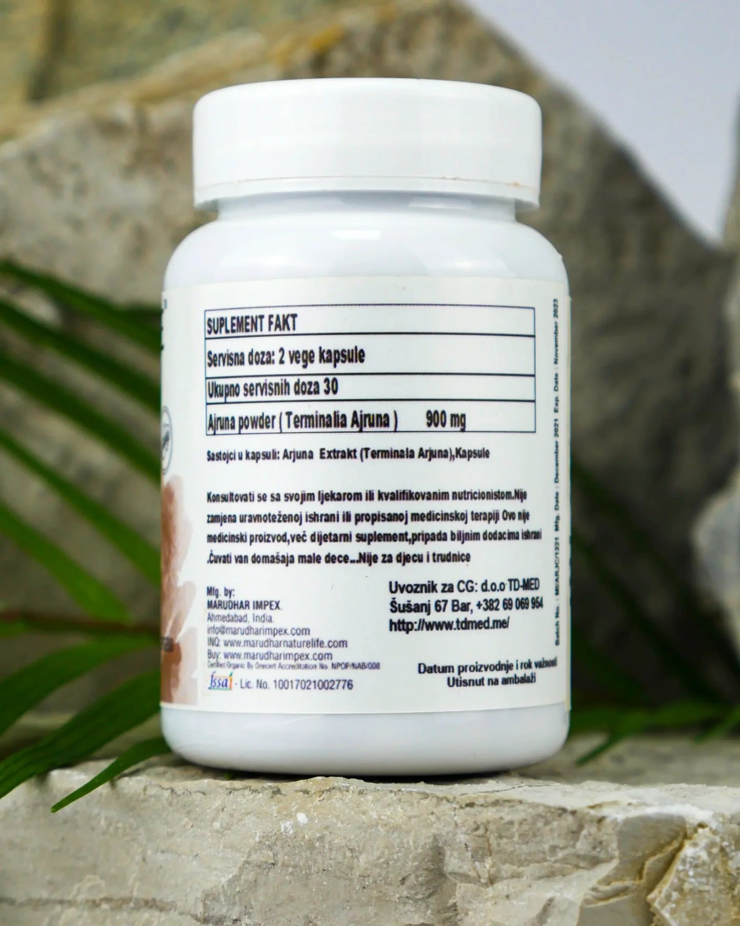Arjuna kapsule 450mg/60 caps. (Mi-Nature,Indija Organic powder)