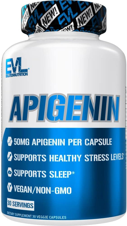 Apigenin-50 mg bioflavonoida .Podrška stresu i raspoloženju. Visoko bioraspoloživi veganski biljni dodatak za spavanje i bolji san.Apigenin(prirodni) 30 caps. iz ekstrakta kamilice - opuštajući Apigenin ;EVL USA
