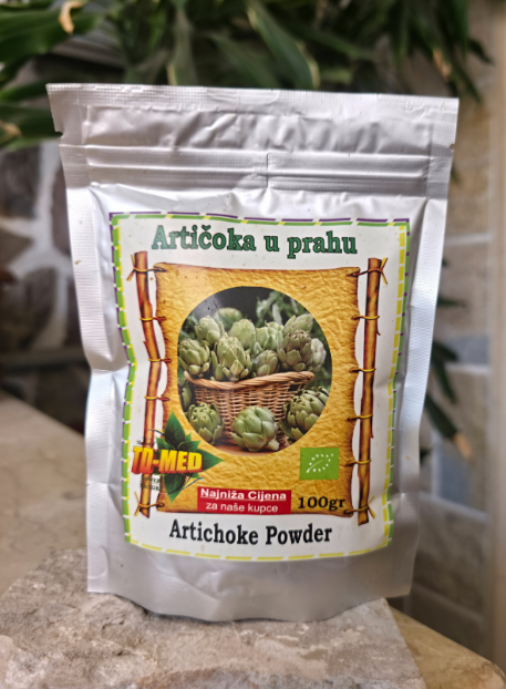 ARrtičoka prah 100g;*Štiti srce i krvne žile *Prirodan lijek za žučne kamence i podrška jetri *Poboljšava probavu *Odlično sredstvo za brže sagorevanje masti i dijabetes