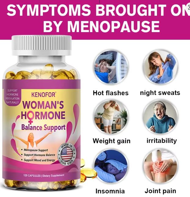 Za žene u menopauzi i zrelijih godina 40+ "WOMENS Hormone Balans" podrška;60 kaps.od KENOFOR-USA; Dizajnirana je za žene koje žele prirodno olakšanje, stabilniji ciklus, manje Valunga i bolju emocionalnu ravnotežu — bez hormona i bez alargena.