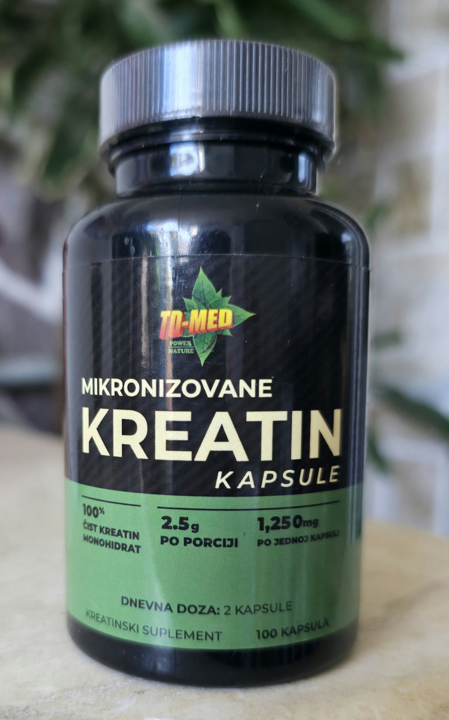 Kreatin Monohidrat Mikronizovani 100 kaps.U 2 kapsule doza od 2,5grama;Izrazito bioraspoloživiji od drugih i manju gastrointestinalnu nelagodnost....Za veću snagu vaših mišića,energiju i veću izdržljivost