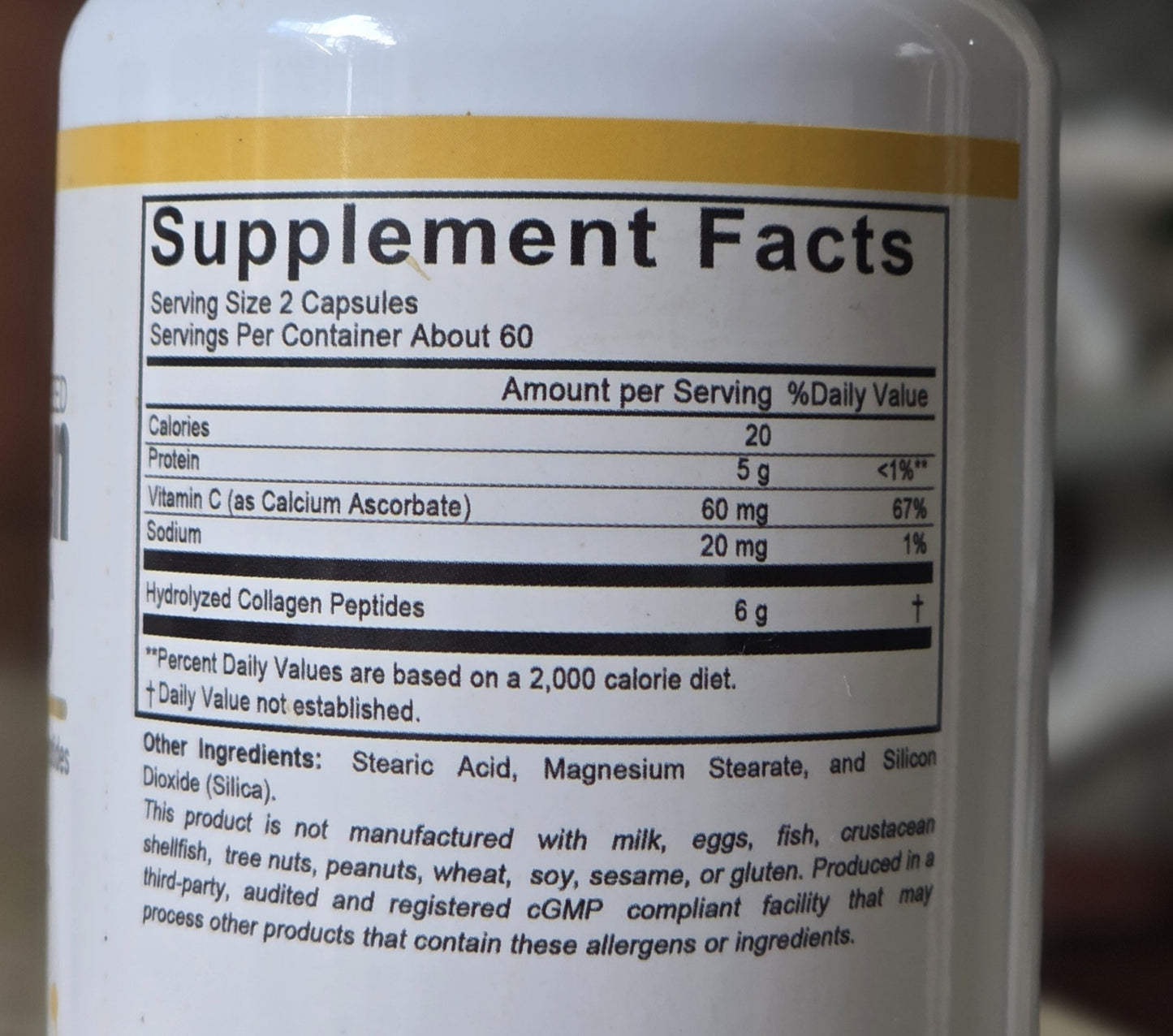 Hidrolizovani KOLAGEN Peptidi + Vitamin C, Type 1 & 3, 120 kaps., Bcuelov-USA,Podrška za vaše kosti,tetive,kosu,kožu,nokte....u 2 kapsule 8000mg kolagen peptida
