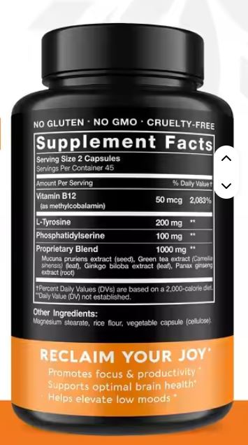DOPAMINE BOOSTER(Pojačivač Dopamina)1000mg-60 caps.Za podizanje rasporoženja i Mentalne energije sa poznatim biljnim extratima(Mukuna,Ginko Biloba,Panax,Green Tea),L-Tyrosinom i B-12;     REKLAMNI Popust !