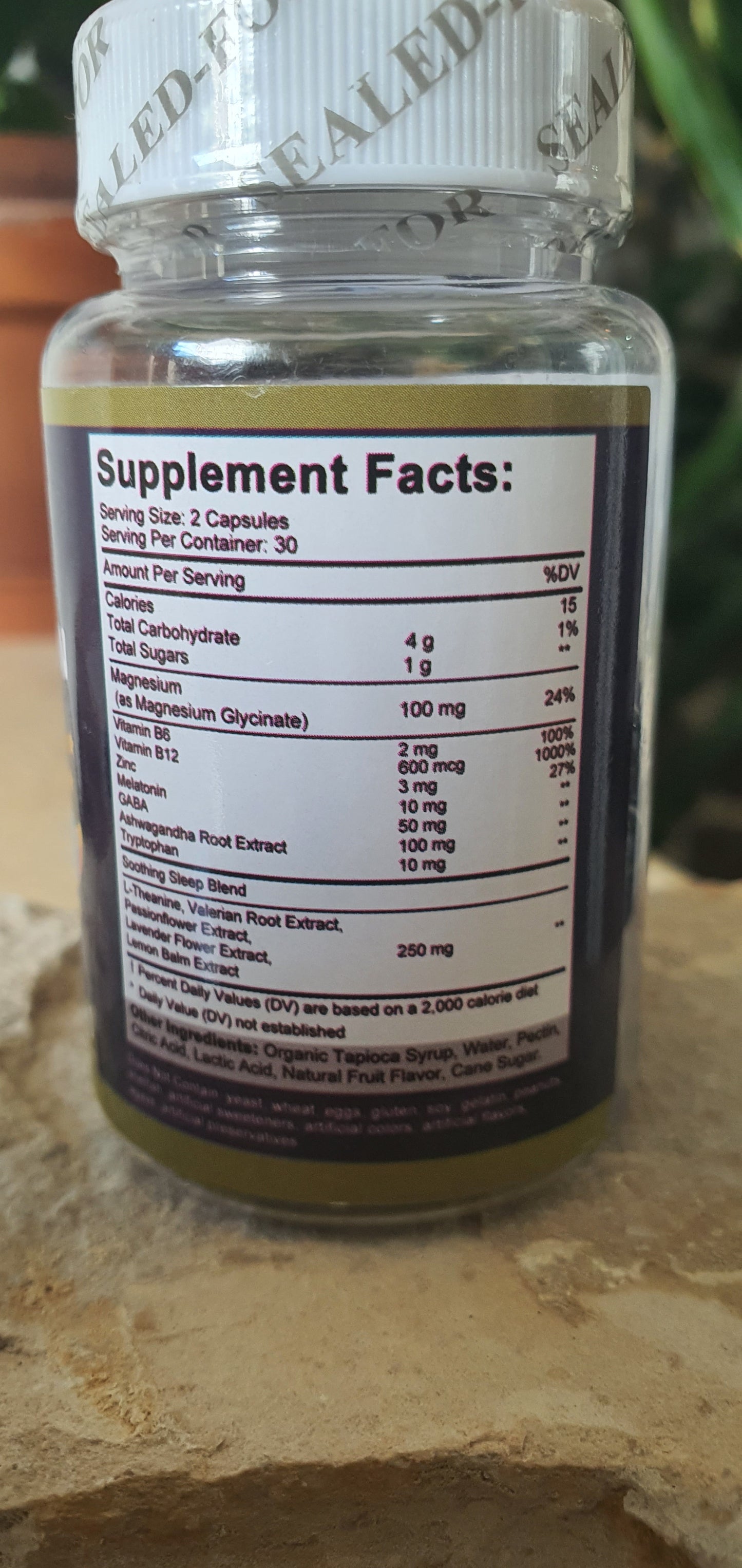 Melatonin 10mg-UMBER sa dodatcima 60 caps;8 u 1 Formula.; Za bolji relax-san i imunitet tokom sna(+GABA, ašvaganda, magnezijum, L-teanin, valerijanu, pasifloru, vitamin B6, vitamin B12, cink, Triptofan, aroma medeni balzam,Matičnjak);"PSLALAC" -USA