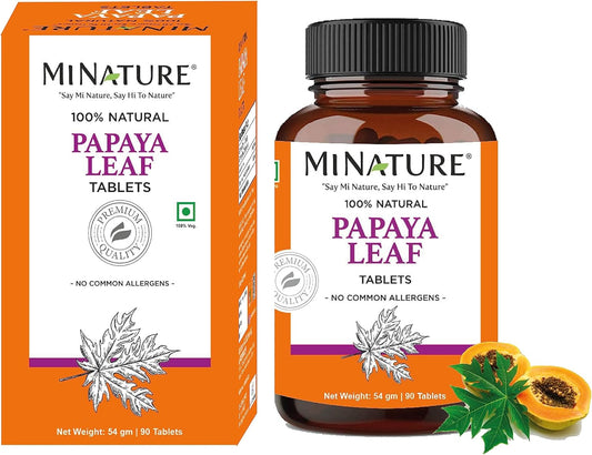 Papaja( Papaya Leaf) list-90 tableta-Organic; Mi Nature Original Indija;Pomažu probavi,Ublažavaju želučane tegobe,za zdravlje crijeva,i još toga....