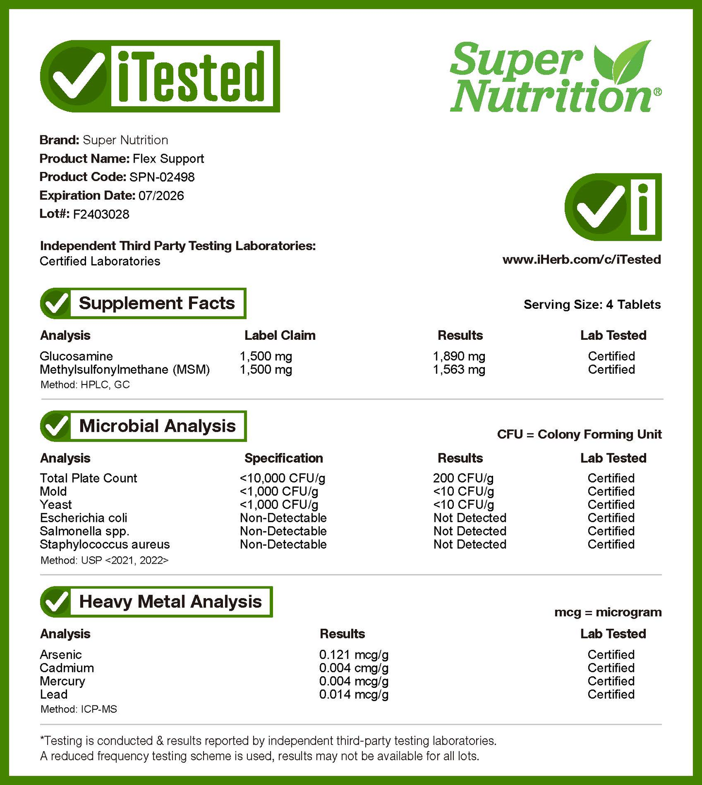FLEX SUPPORT-(Super Nutrition-USA)/90 tableta,Podrška fleksibilnosti ZGLOBOVA sa Gglukozamin MSM(metilsulfonilmetanom),Hijaluronskom kiselinom, Kurkumom i Bosvelijom(Tamjan) i Đubirom,klinički testiramo