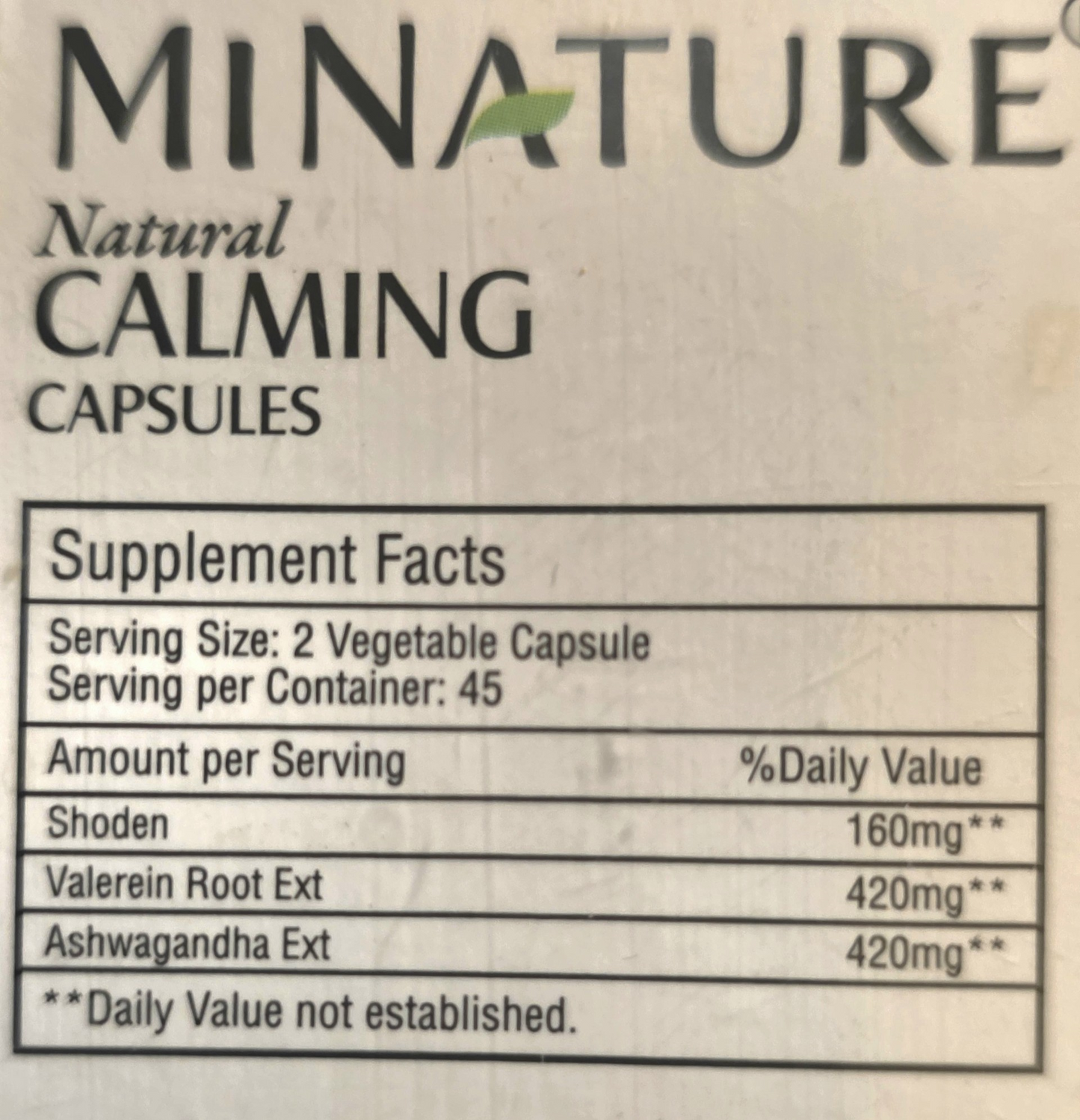 CALMING – Prirodna podrška za smirenje, opuštanje i kvalitetan san;Brend "MiNature" original-90 kapsula