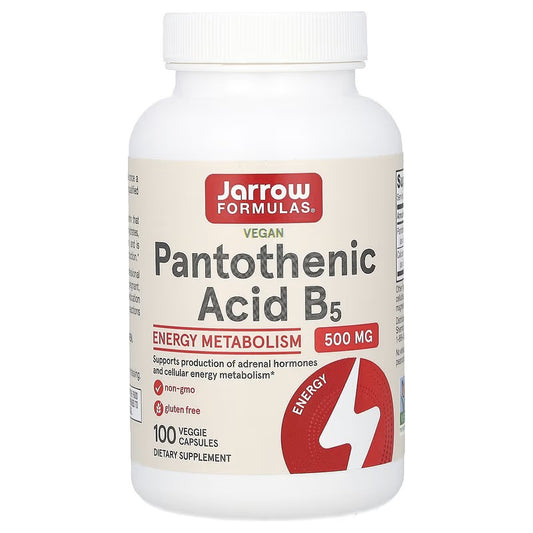 Pantothenic acid(Vit.B5) 500 mg,Podržava proizvodnju hormona nadbubrežne žlijezde i metabolizam ćelijske energije.