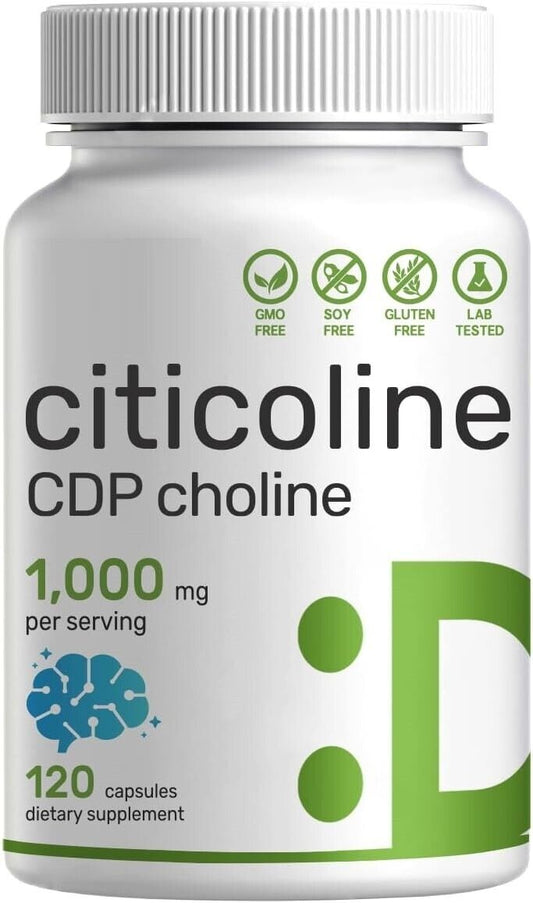 Citicoline 1000,g-60 caps;CDP-Holin;dodatak za podršku zdravlju mozga(Poboljšanje pamćenja i učenja;fokusa i koncentracije;Poboljšanje kod vaskularne DEMENCIJE.......