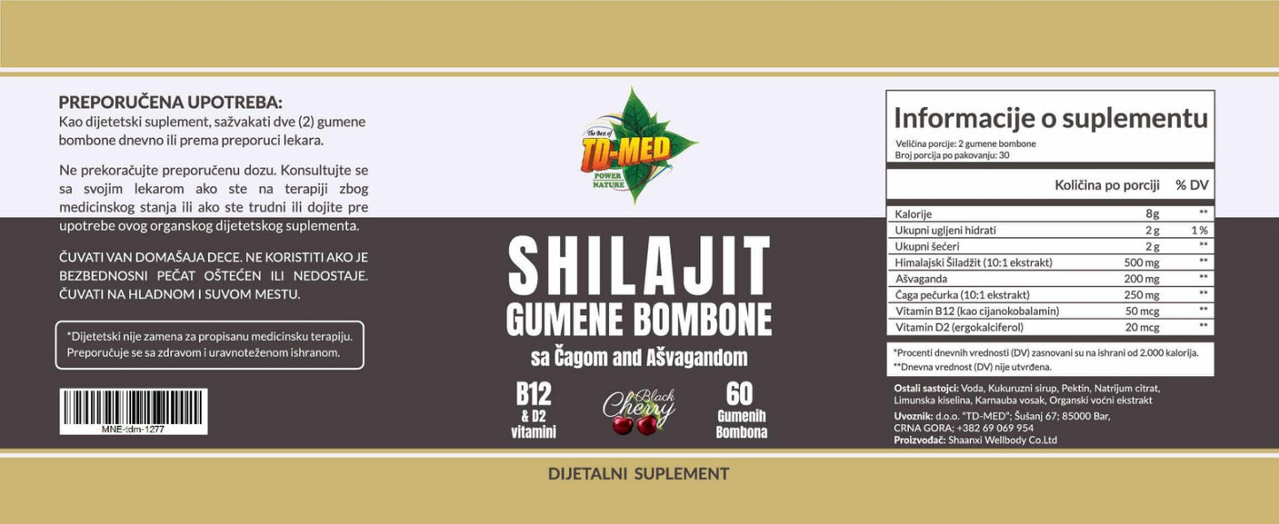 SHILAJIT GUMENE BOMBONE - 60 Gumenih bombona