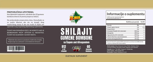 SHILAJIT GUMMIES(mekane  BOMBONE)-60 kom.;(Obogaćeno sa Ashwagandom i ČAGOM,Vit.B-12 i D2);Za više Imuniteta,mladalačke Energrije;bolje Reproduktivno zdravlje.bolje kosti,Konigtivne funcije mozga,manje stresa,Detoxifikacija tijela...Naš BREND!