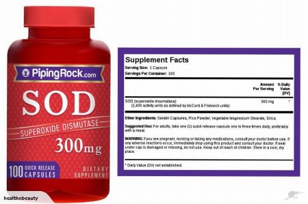 SOD superoksid dismutaza 2400 jedinica, 300 mg, 100 kapsula za brzo oslobađanje