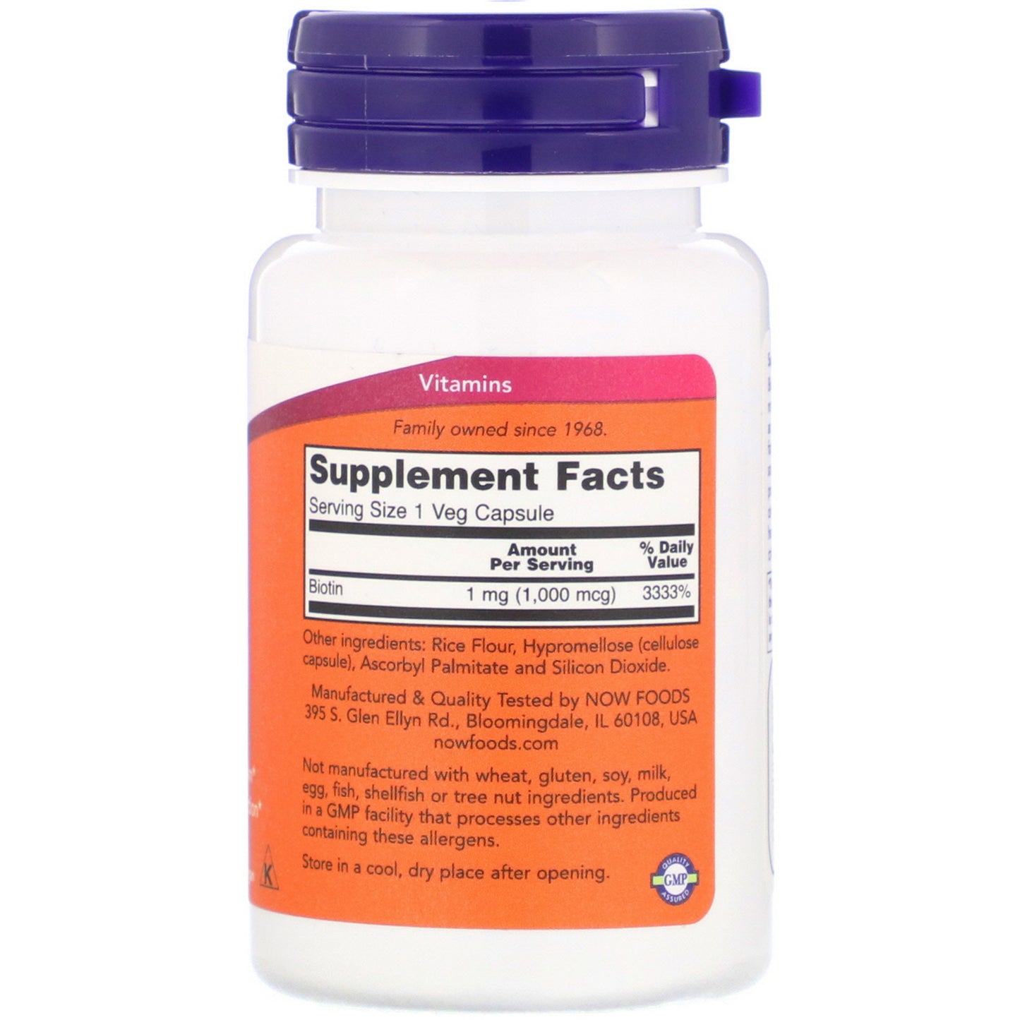 Biotin-Vitamin H ili B-7, 1,000 mcg, 100 Veg Capsules ( Now Foods-USA )