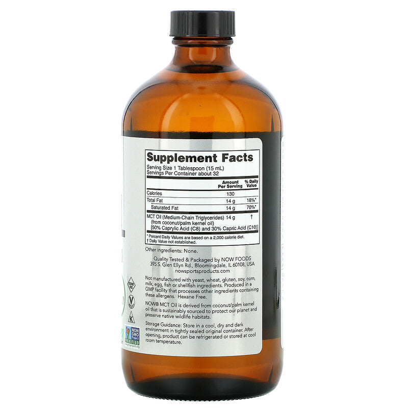 MCT OIL, 473ml,Now Sports USA