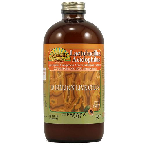 Probiotik-Lactobacillus Acidophilus tečna Papaja 473ml, Dynamic Health USA