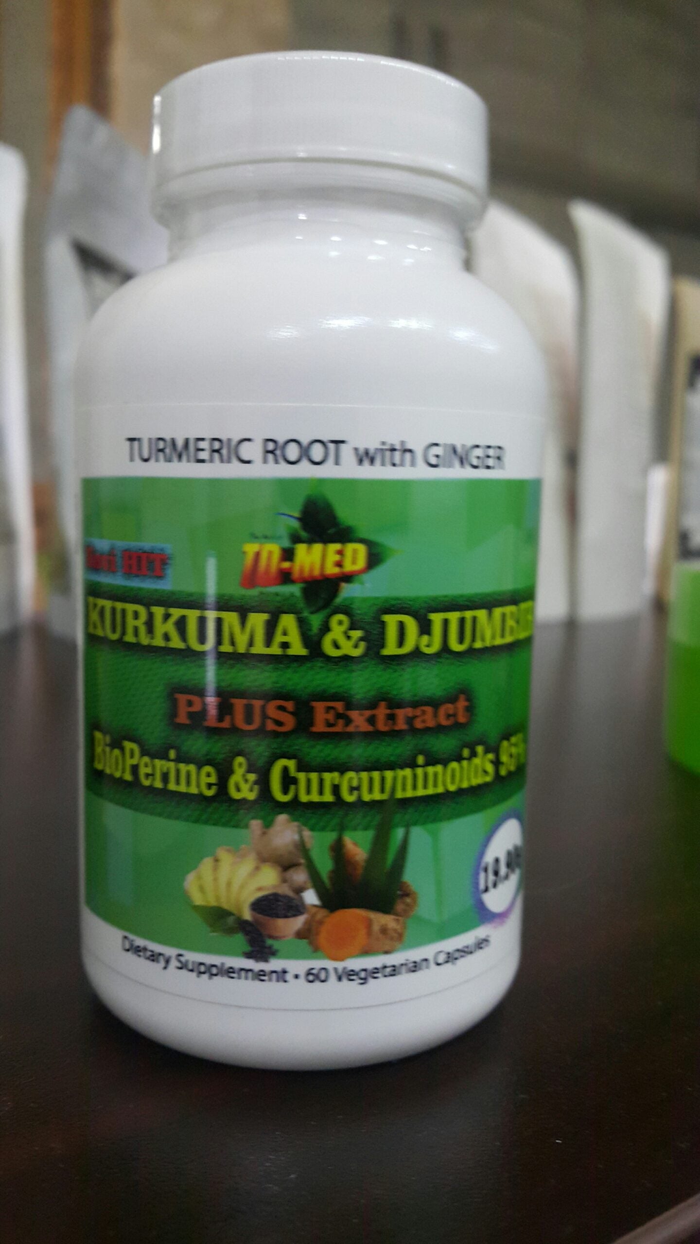 KURKUMA + DJUMBIR Organic-Extract plus Bee Perine + Kurkumin 95% , 60 kapsula-dnevna doza od1760mg