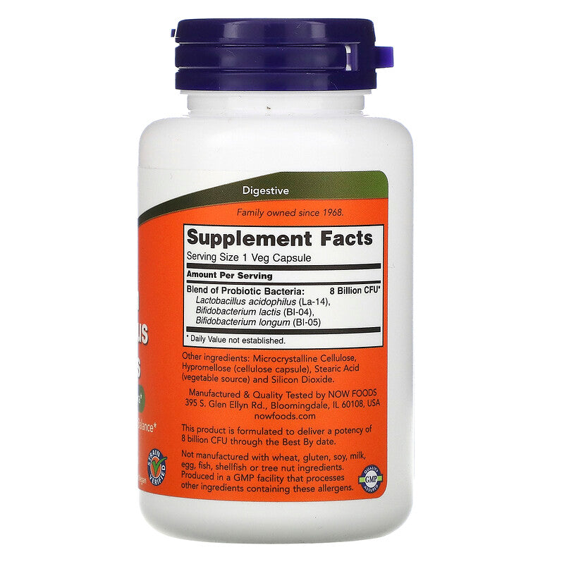 Probiotik,8Milijardi Acidophilus & Bifidus 120 veg.kapsula,Now Foods USA