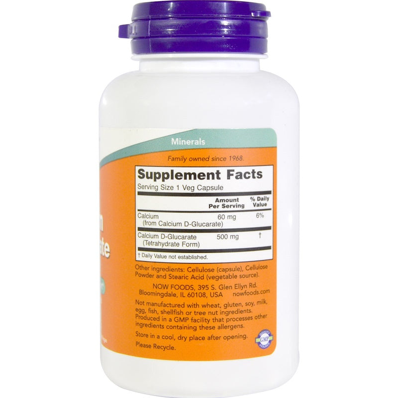 Calcium D-Glucarate, 500 mg, 90 Veg Capsules,Now Foods USA