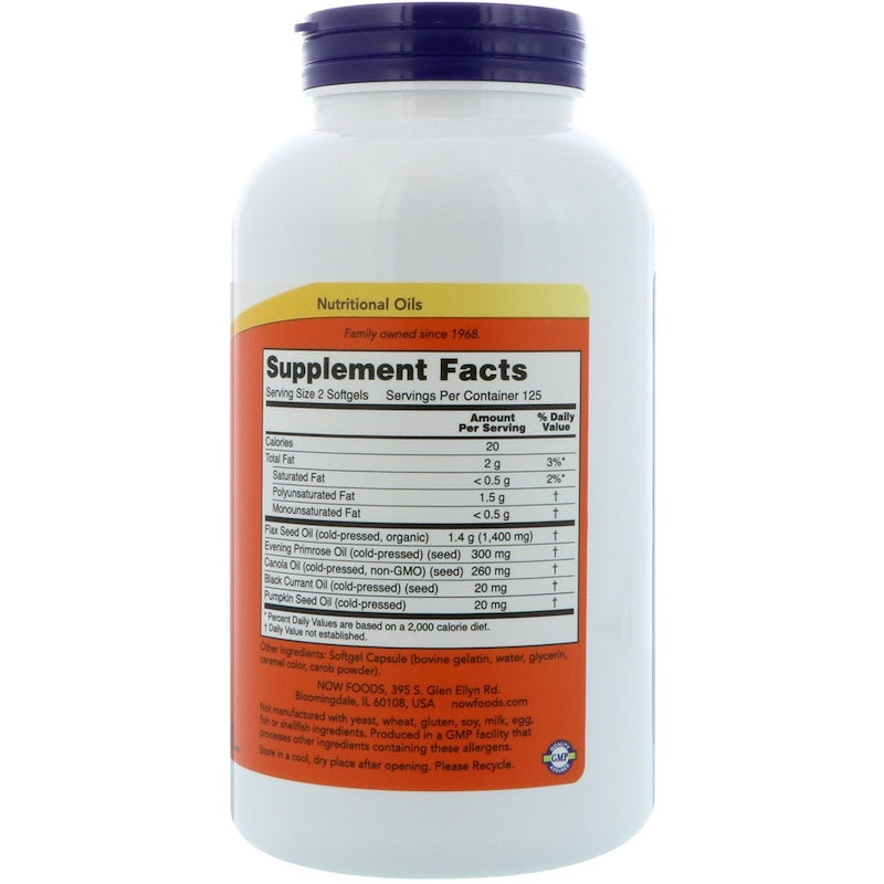 Omega 3-6-9, 1000 mg/250 Softgels(Now Foods)-biljnog porijekla