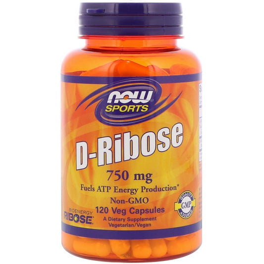 D-Ribose, 750 mg, 120 Veg kapsula (Now Foods, Sports,-USA)