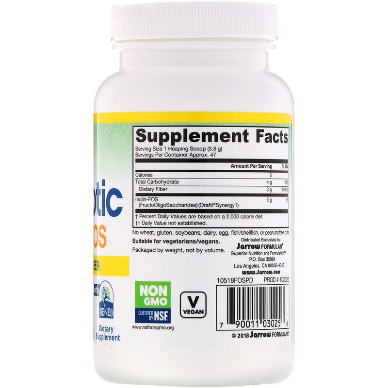Prebiotic INULIN FOS Powder,180g ,Jerrow Formulas- USA