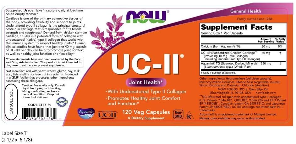 UC-II, 60 Veg Capsules,Now Foods,USA...Hit za bolne zglobove!