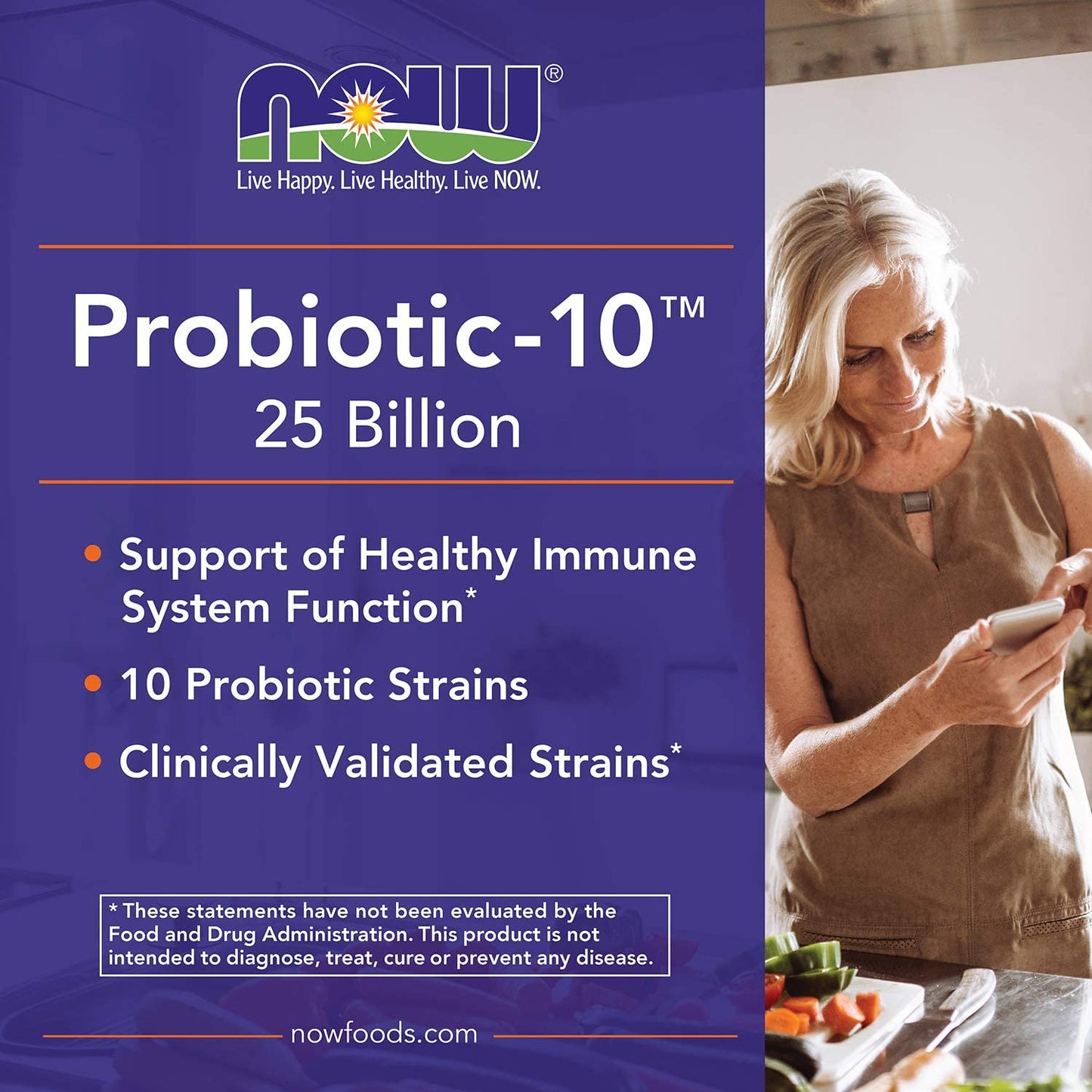 Probiotic10, 25 milijardi, 50 Veg kapsula  Now Foods USA