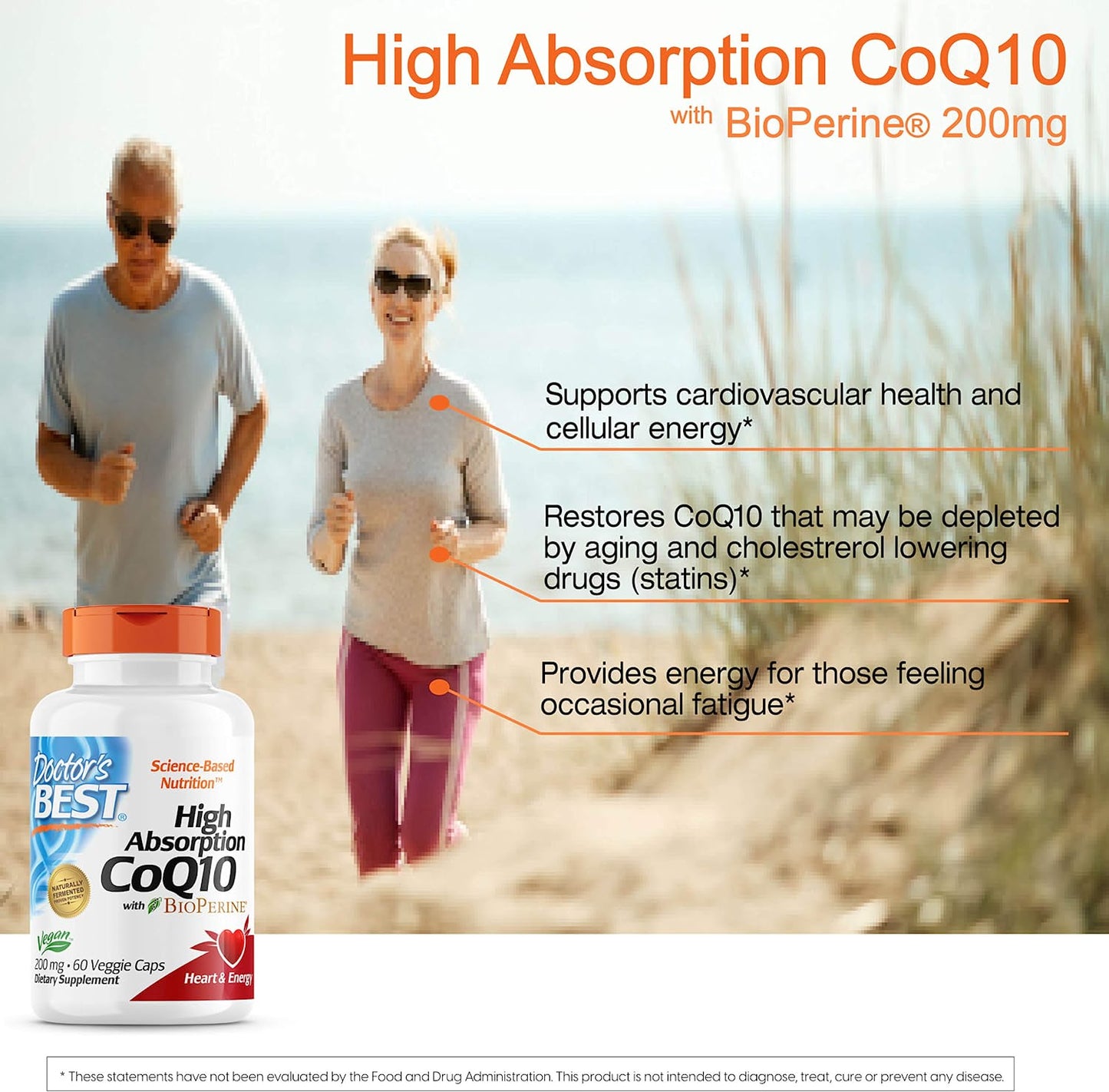 CoQ10 visoke apsorpcije sa Bioperinom, 200 mg, 60 mekih kaps.-Doctor's Best, USA