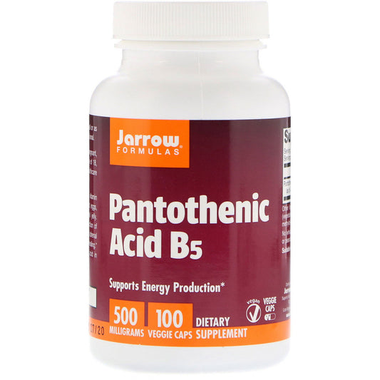 Vitamin B5,Pantotenska kiselina B5, 500 mg, 100 Veggie Caps. Jerrow USA