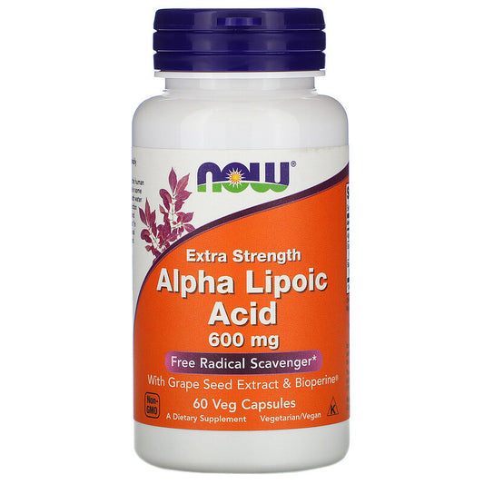 Alpha Lipolic Acid 600mg,60 caps,duple snage...Now Foods USA