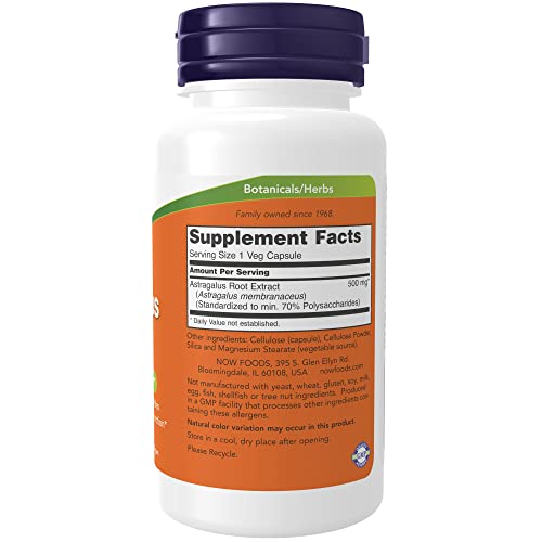 ASTRAGALUS Extract,70% Polisaharida, 90 caps. Now Foods USA