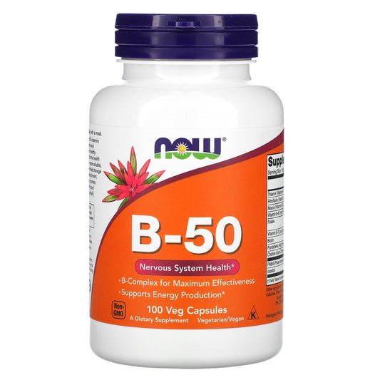 Vitamin B-50 komplex - 100 vege caps. Now Foods USA