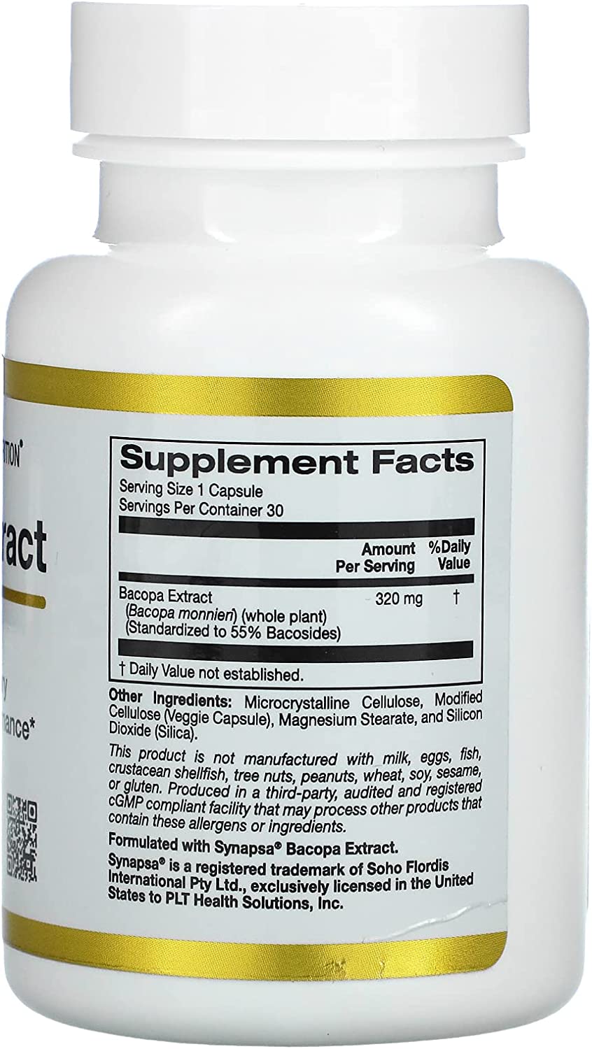 Bacopa Extract,30 caps.- 320 mg; California Gold USA