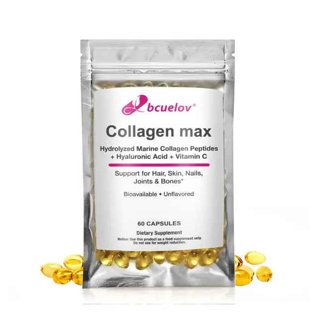 Morski Hidrolizovani Kolagen Max sa 60 sofgel caps.- + Hayaluronic Acid + Vit.C - Bcuelov USA