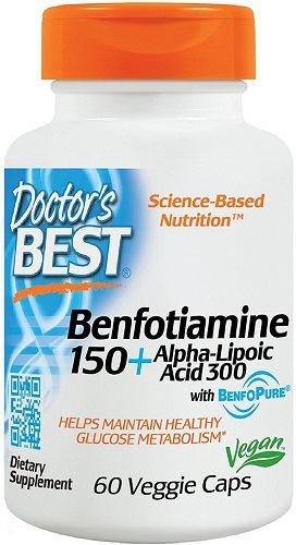 Benfotiamin 150 + alfa-lipoična kiselina 300, 60 veg.caps , Doctor's Best USA