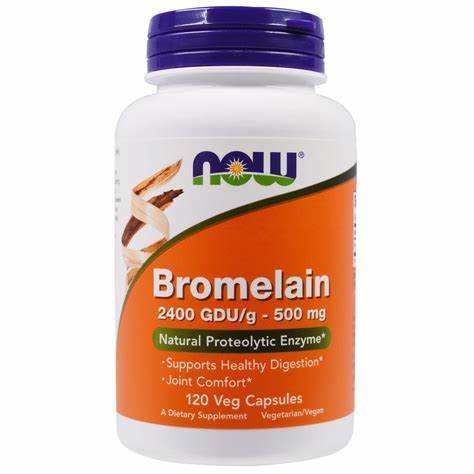 Bromelain 500 mg, 120 biljnih kapsula Now Foods