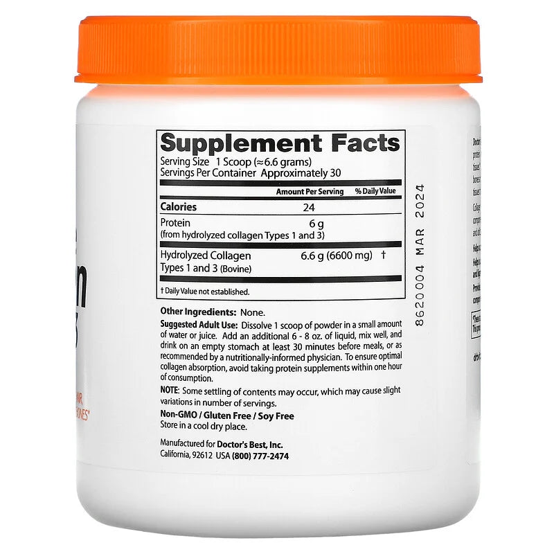 Kolagen prirodni prah,Collagen Types 1 and 3 , 200 g,Doctor's Best,USA