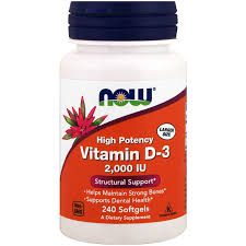 Vitamin D-3, visoka potencija, 5.000 IU, 240 mekih gelova , Now Foods