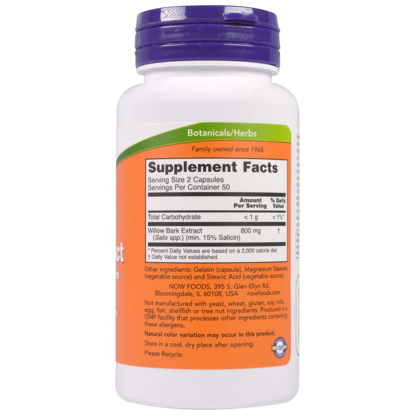 Willow Bark Extract,iz korena bijele VRBE, 400 mg,100 caps sa 15% Salicina,Now Foods USA