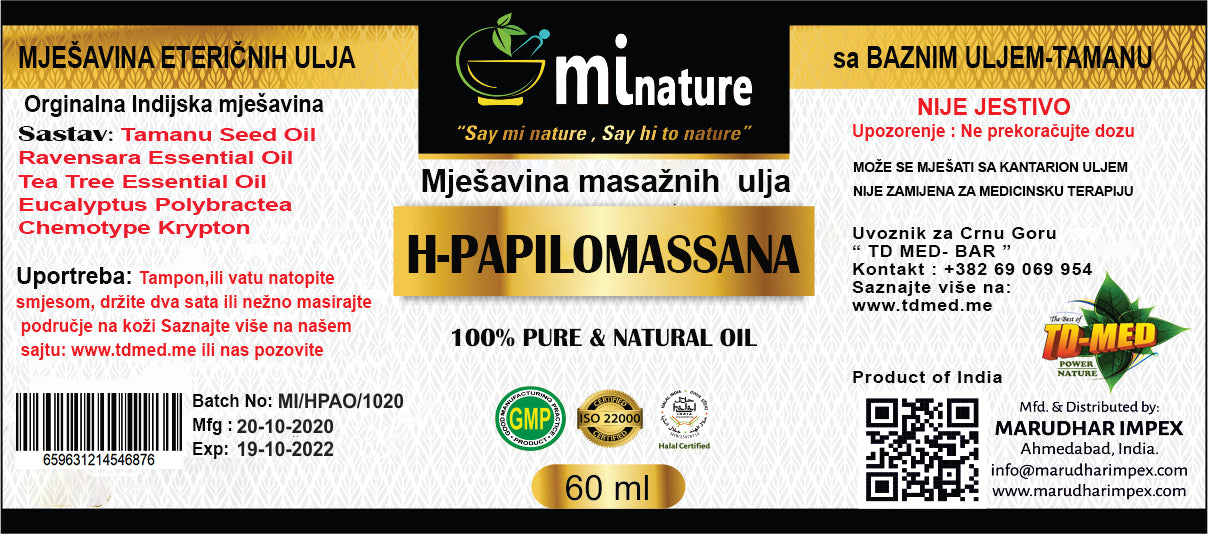 H-PAPILOSAMA kapi,60ml,mješavina ulja, Indija