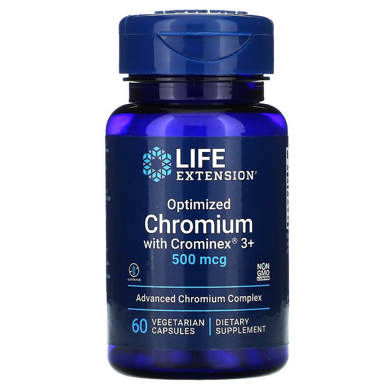 Hrom sa Crominexom 3+, 500 mcg, 60 vegetarijanskih kapsula,LIFE Extension USA