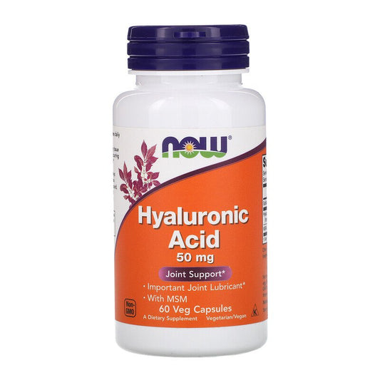 Hyaluronic Acid with MSM 50mg-60 Vegge.caps,Now Foods