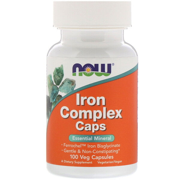 Iron Complex sa važnim dodacima, 100 Veg Caps sa dodatcima Now Foods