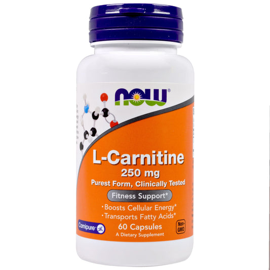 L-Karnitin, 250 mg, 60 caps. L-Carnitine  NOW Foods,