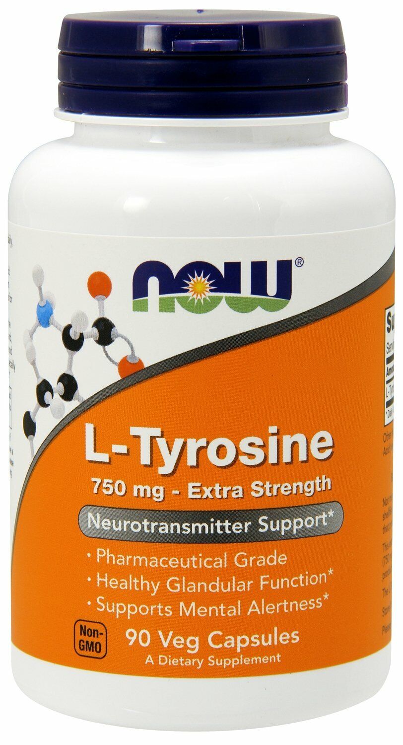 L-Tyrosine,Tirozin,Extra Strength,750mg-90 veg kapsula,Now Foods