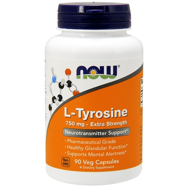 L-Tyrosine,Tirozin,Extra Strength,750mg-90 veg kapsula,Now Foods