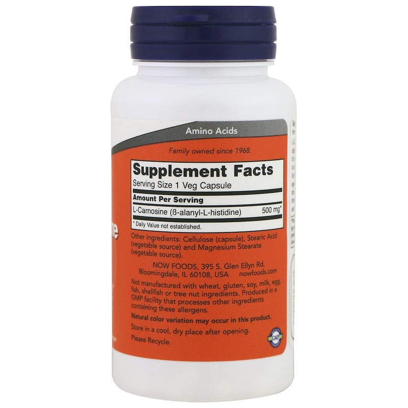 L-Carnosine (L-Karnozin) 500 mg -50 kapsula Now Foods