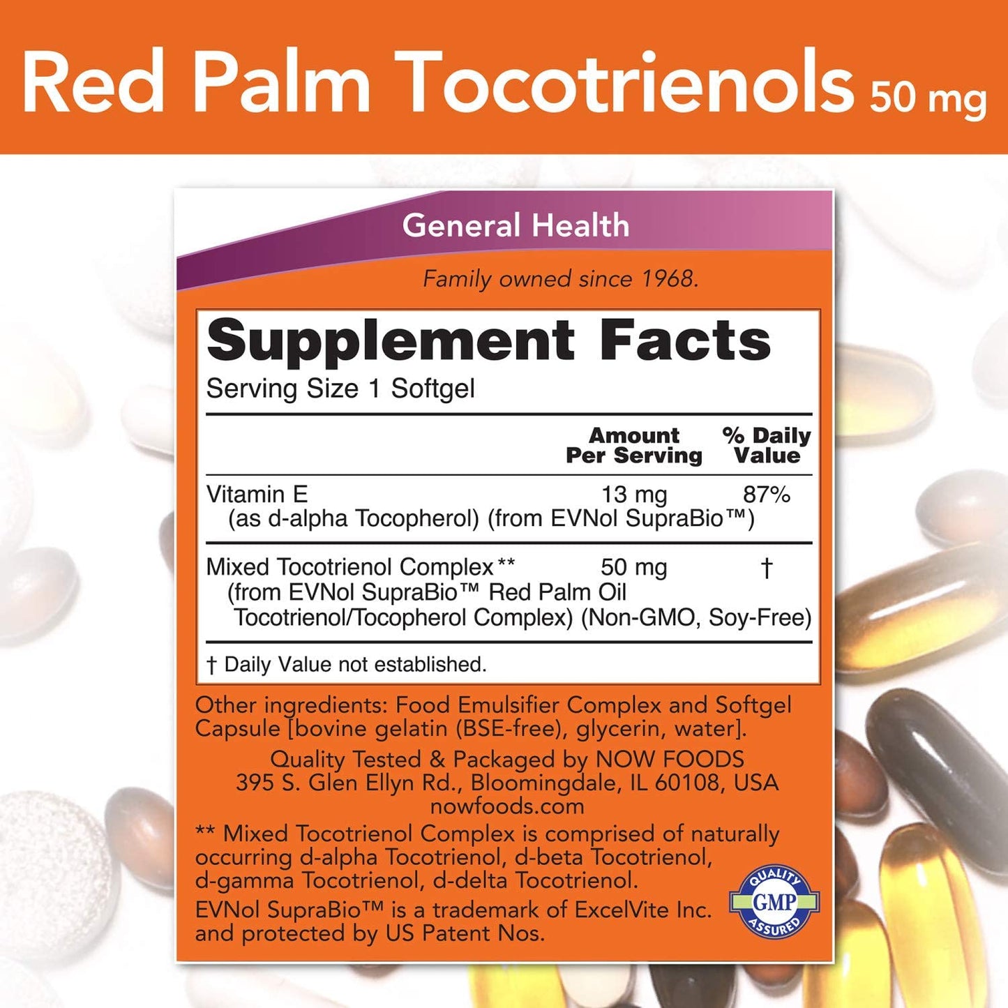 Tocotrienol Red Palm 50mg- 60 softgel kapsula Now Foods USA