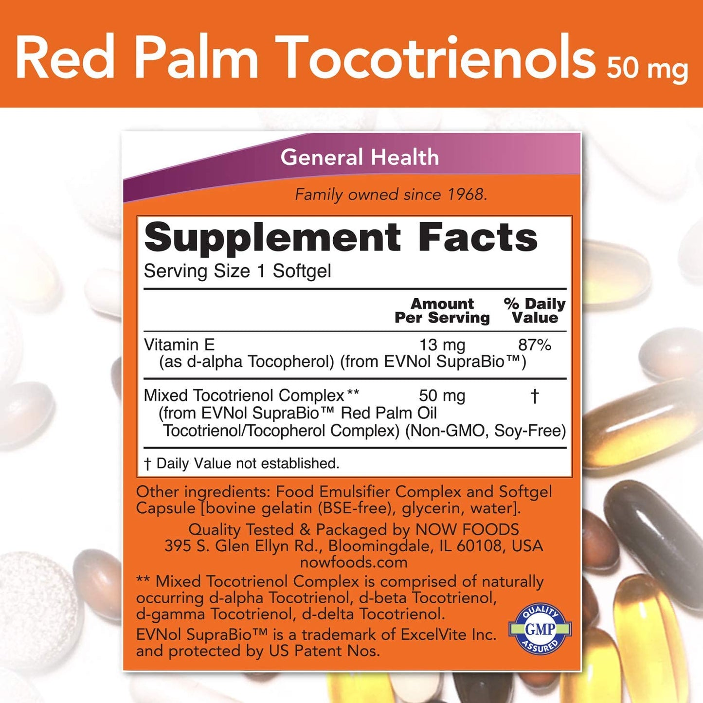 Tocotrienol Red Palm  50mg- 60 softgel kapsula Now Foods USA
